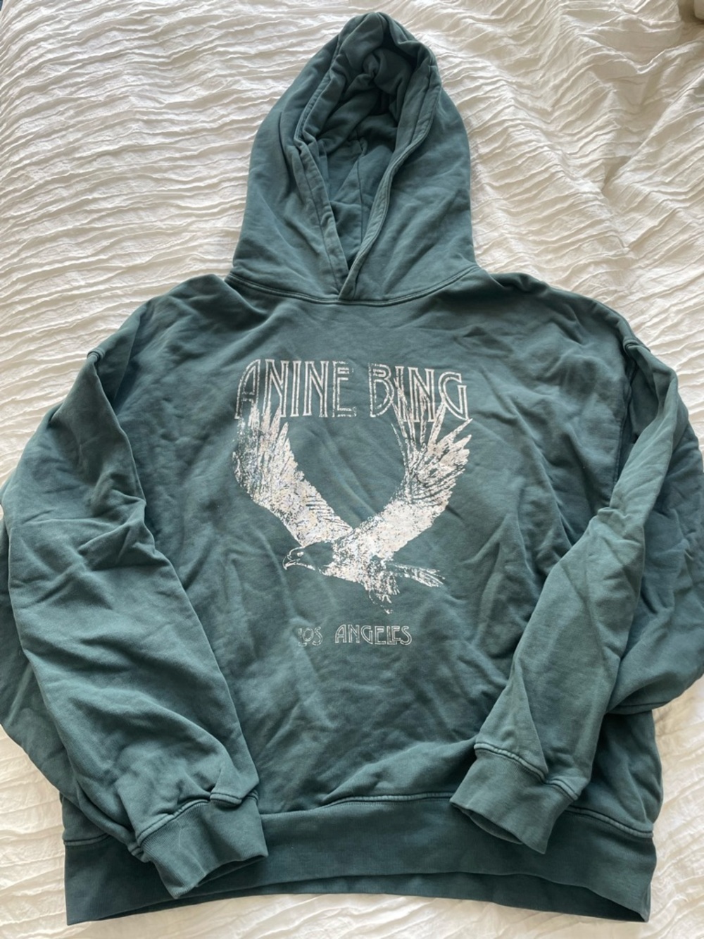 ANINE BING Logo Pullover Hoodie - Gray